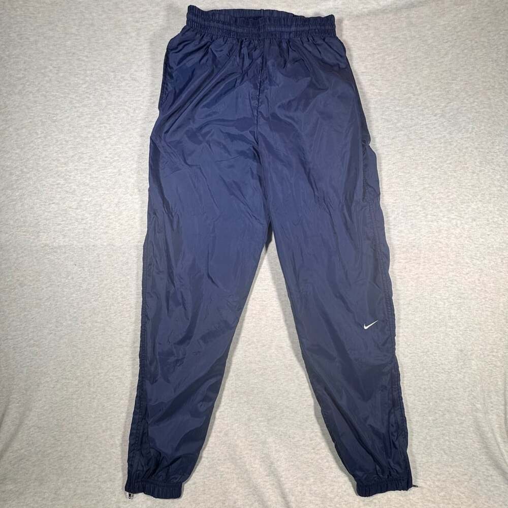 Nike Vintage Nylon Windbreaker Track Pants Size M (10-12) Navy Blue